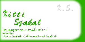 kitti szakal business card